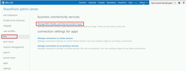Manage BDC Models and External Content Types